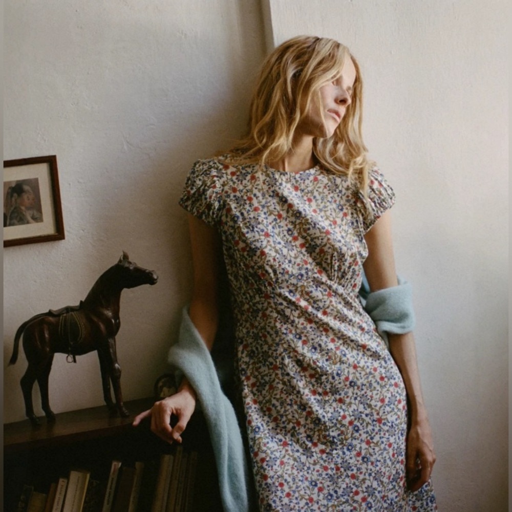 Doen Rhodia floral-print organic cotton-voile midi dress Size S - Picture 2 of 10